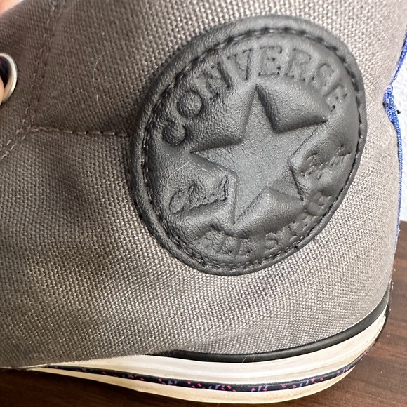 Converse Gray High-Top Sneakers with Purple Laces. Men’s size 9 - Picture 6 of 9